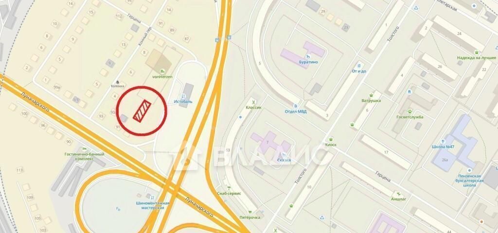 земля г Пенза р-н Железнодорожный ул Луначарского 89 фото 4