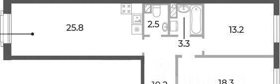 квартира г Санкт-Петербург метро Крестовский Остров пр-кт Петровский 9к/2 округ Петровский фото 1