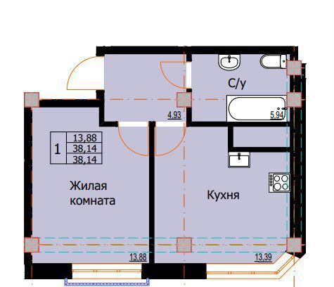 квартира г Ессентуки ул Галерейная ЖК «Резиденция на Курорте» поз. 1 фото 2