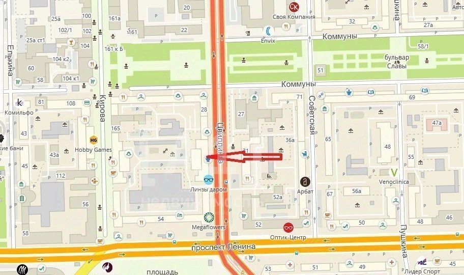офис г Челябинск р-н Центральный ул Цвиллинга 34 фото 3