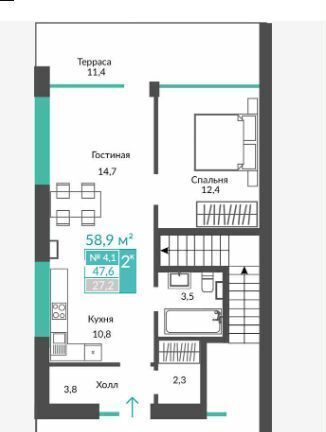 квартира г Алушта с Виноградное ул Сусловой 2 фото 2