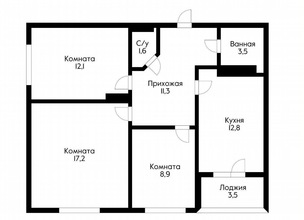 квартира г Краснодар р-н Прикубанский ул им. Григория Булгакова 12 фото 19