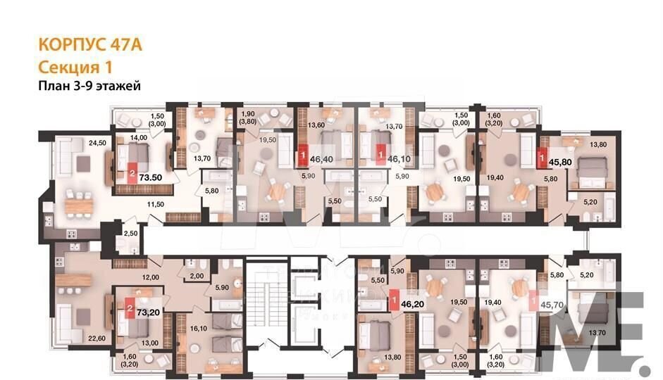 квартира г Калининград р-н Ленинградский ул Елизаветинская 47 фото 2