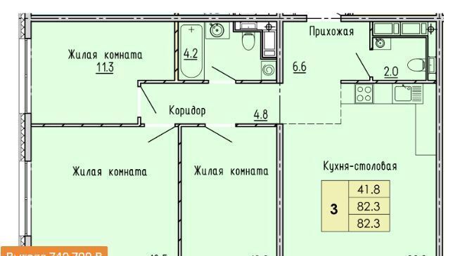 квартира г Пенза Пенза-4 ул Яшиной 2 ЖК «Лугометрия» р-н Октябрьский фото 24