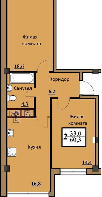 квартира г Ессентуки микрорайон Северный-2 фото 10