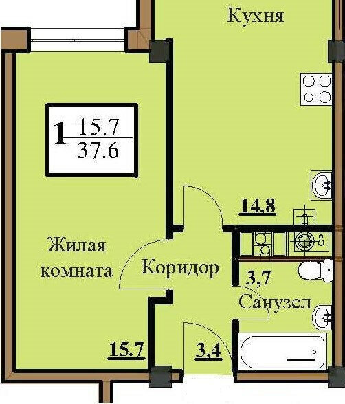 квартира г Ессентуки микрорайон Северный-2 фото 11