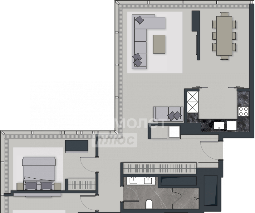 квартира г Москва ММДЦ Москва-Сити МФК NEVA TOWERS 1-й Красногвардейский проезд, 22 ст 2 фото 31