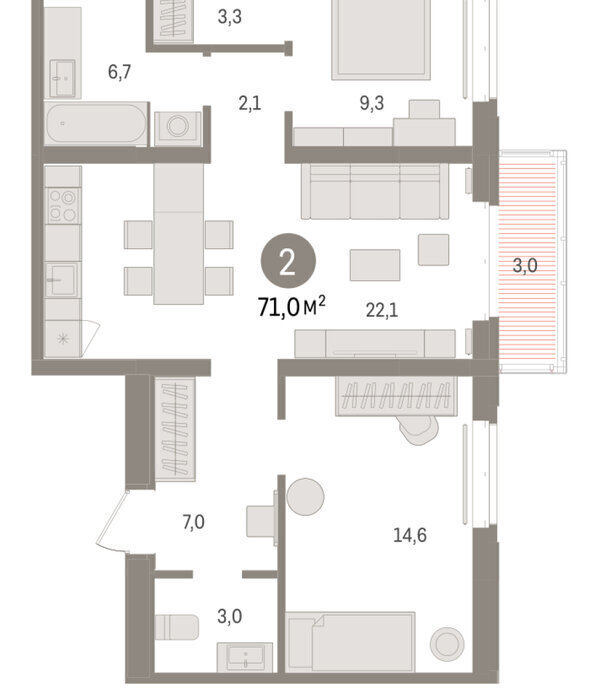 квартира г Тюмень жилой комплекс На Минской фото 2
