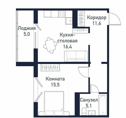 квартира Западный ЖК «Притяжение» 5 ул. им. ефрейтора Потехина фото