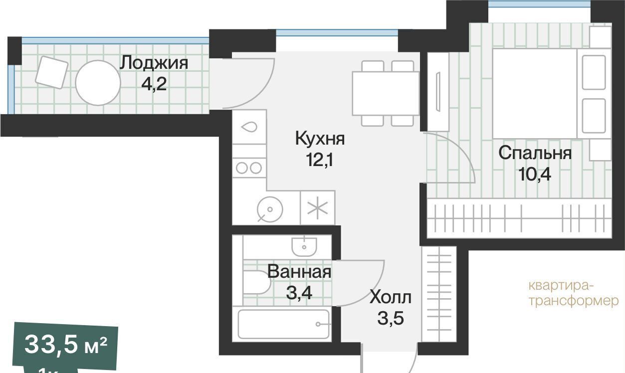 квартира г Тюмень р-н Калининский ул Ямская 936 ЖК «Эклипт» Калининский административный округ фото 1