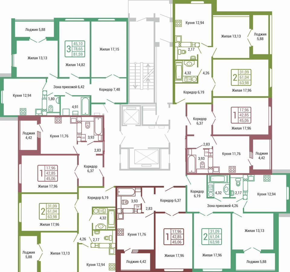 квартира г Обнинск ул Табулевича 9 ЖК «Космос 2.0» корп. 2 фото 3