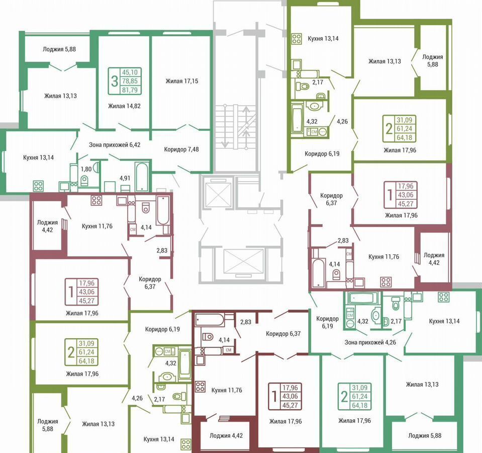 квартира г Обнинск ул Табулевича 9 ЖК «Космос 2.0» корп. 2 фото 3
