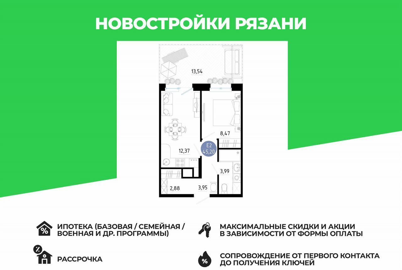 квартира г Рязань р-н Московский ул Княжье Поле ЖК «ЖИВИ» жилой дом фото 1