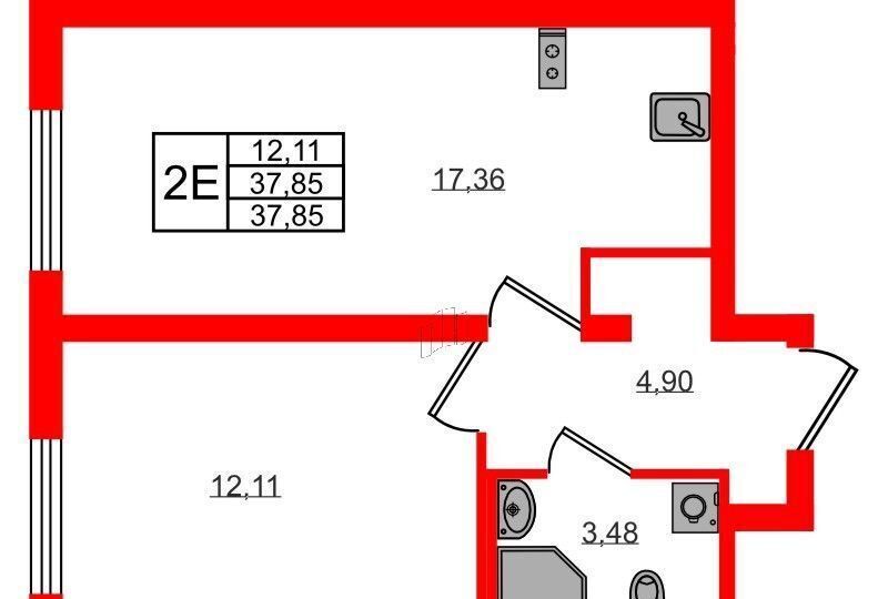 квартира г Санкт-Петербург метро Автово ул Маршала Казакова 21к/3 округ Юго-Запад фото 12