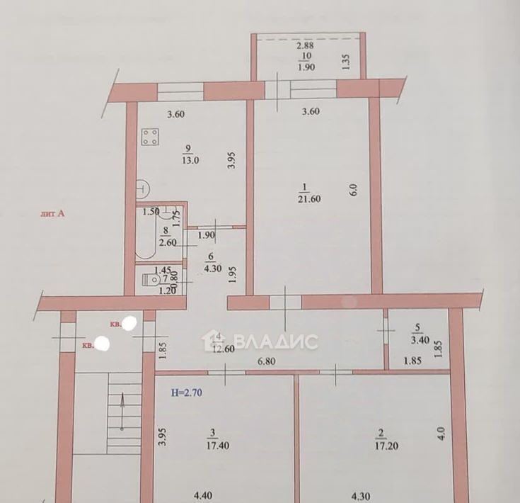 квартира р-н Ейский г Ейск ул Горького 25/2 фото 2