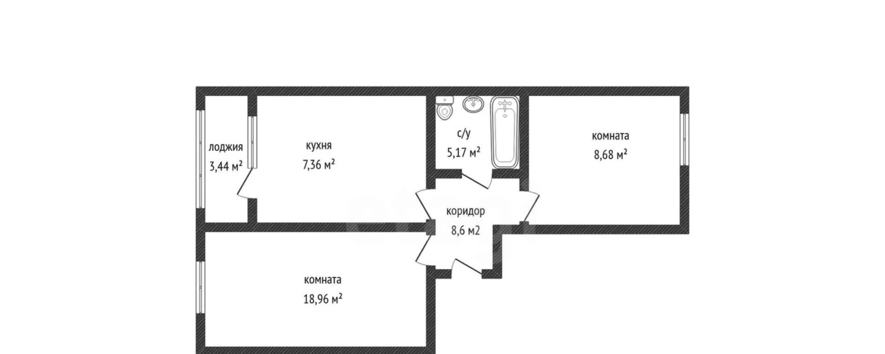 квартира г Краснодар п Березовый ул Целиноградская 4/2 2 р-н Прикубанский Краснодар городской округ, пос. Березовый, Молодёжный м-н фото 17