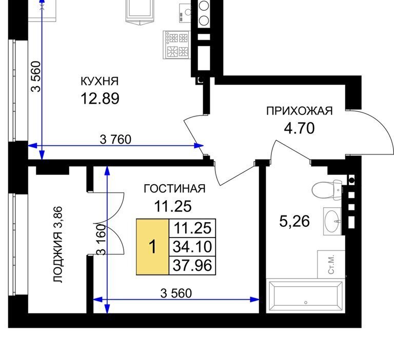 квартира р-н Гурьевский г Гурьевск ЖК «Включи» фото 1