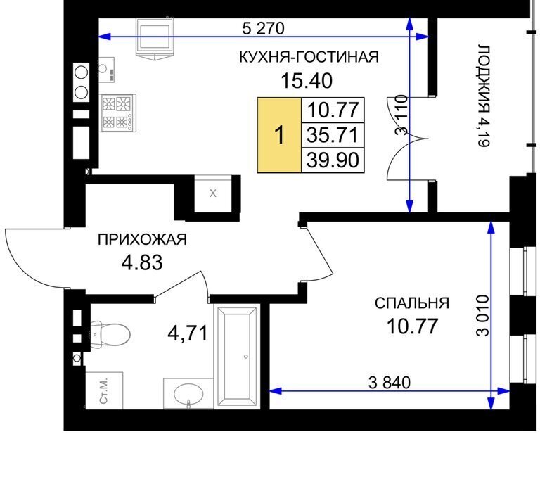 квартира р-н Гурьевский г Гурьевск ЖК «Включи» фото 1