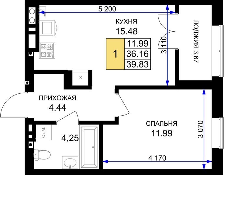 квартира р-н Гурьевский г Гурьевск ЖК «Включи» фото 1