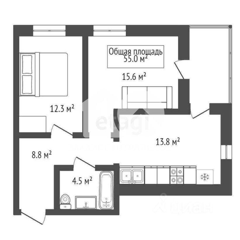 квартира г Новосибирск р-н Советский ул 2-я Миргородская 7 ЖК Миргород фото 2