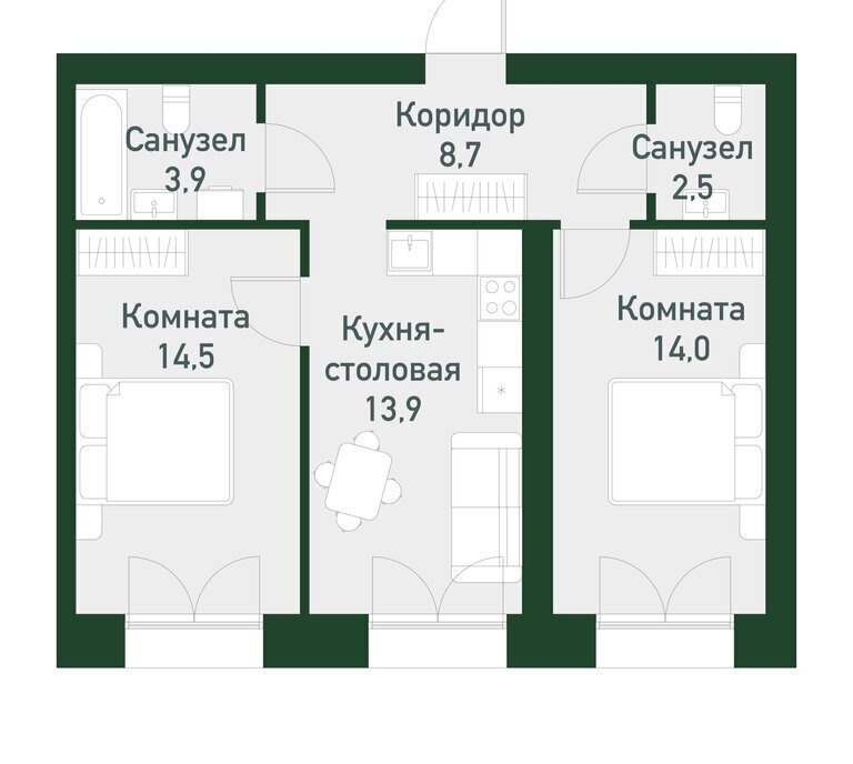 квартира г Екатеринбург Чкаловская Академический 45-Й КВАРТАЛ ЖК Твоя Привилегия фото 1