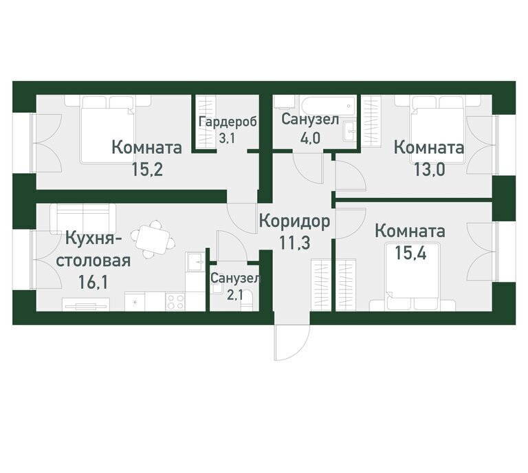 квартира г Екатеринбург р-н Ленинский Чкаловская Академический 45-Й КВАРТАЛ ЖК Твоя Привилегия фото 1