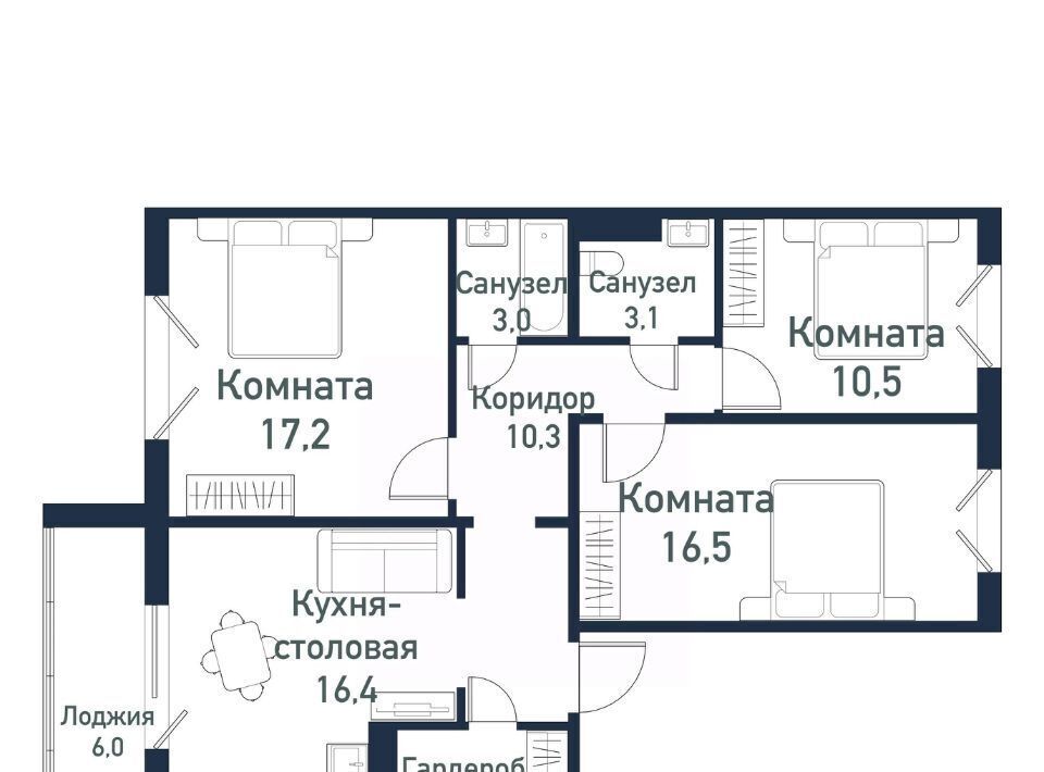 квартира г Челябинск Западный ЖК «Притяжение» 5-й кв-л фото 1