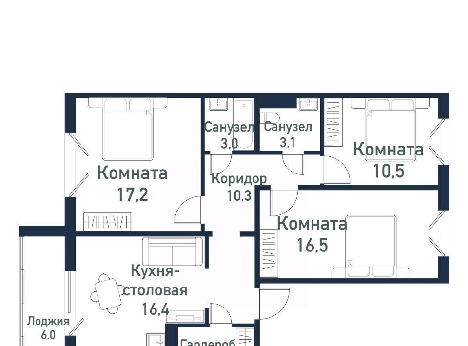 квартира г Челябинск Западный ЖК «Притяжение» 5-й кв-л фото 1