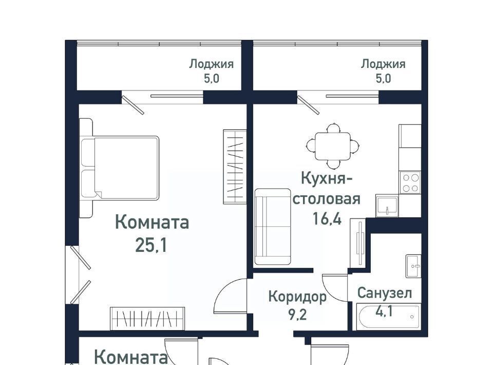 квартира г Челябинск Западный ЖК «Притяжение» 5-й кв-л фото 1