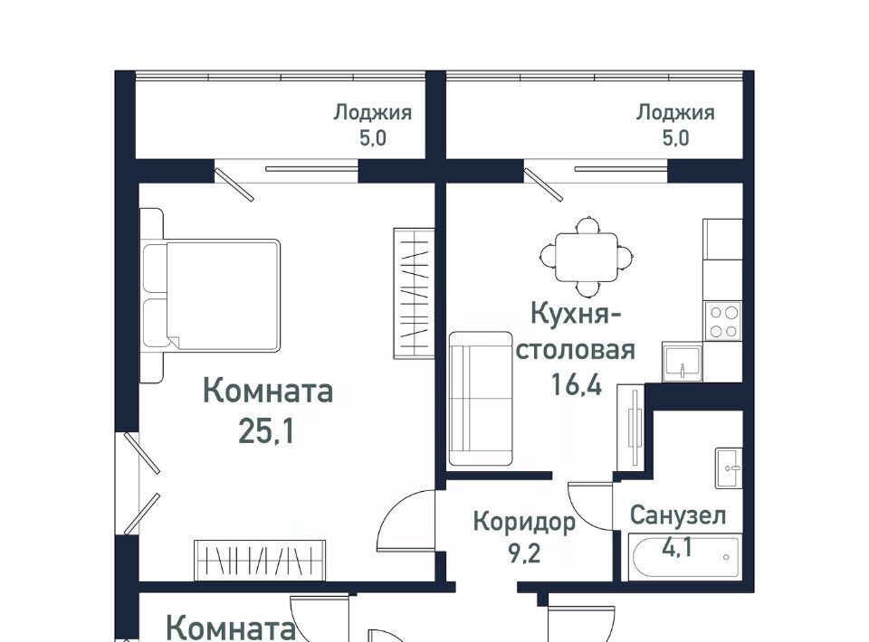 квартира г Челябинск Западный ЖК «Притяжение» 5-й кв-л фото 1
