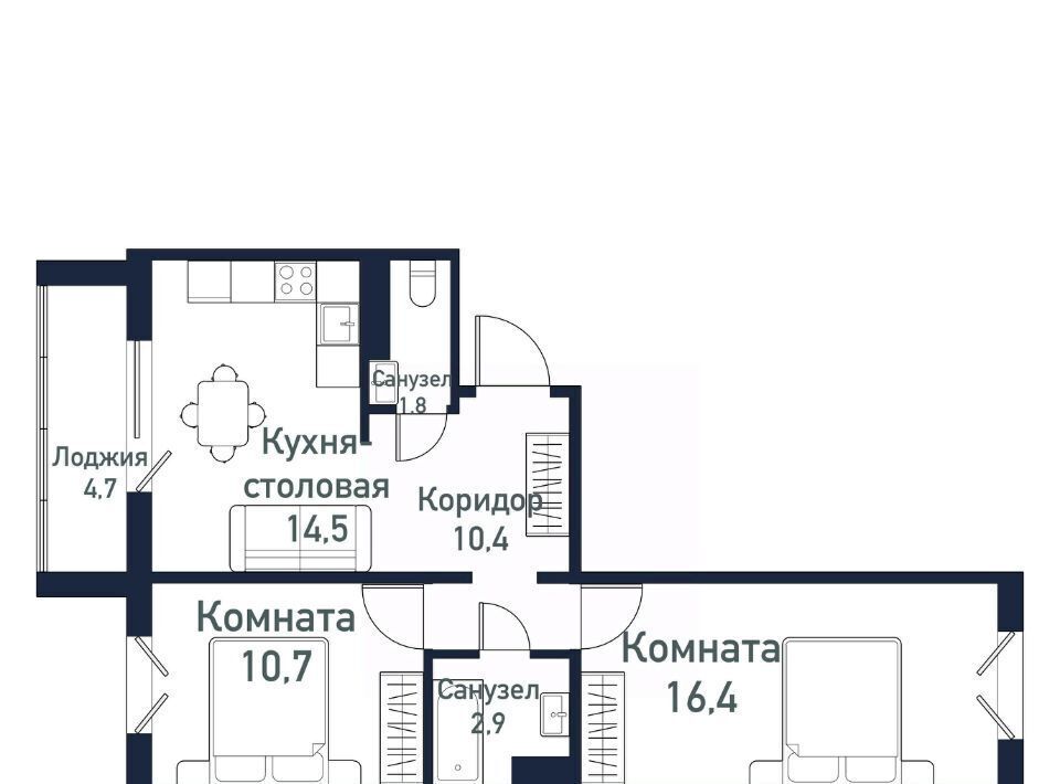 квартира г Челябинск Западный ЖК «Притяжение» 5-й кв-л фото 1