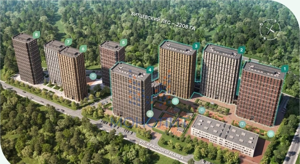 квартира г Москва метро Новоясеневская ул Красного Маяка 26а ЖК «Parkside» муниципальный округ Чертаново Центральное фото 3