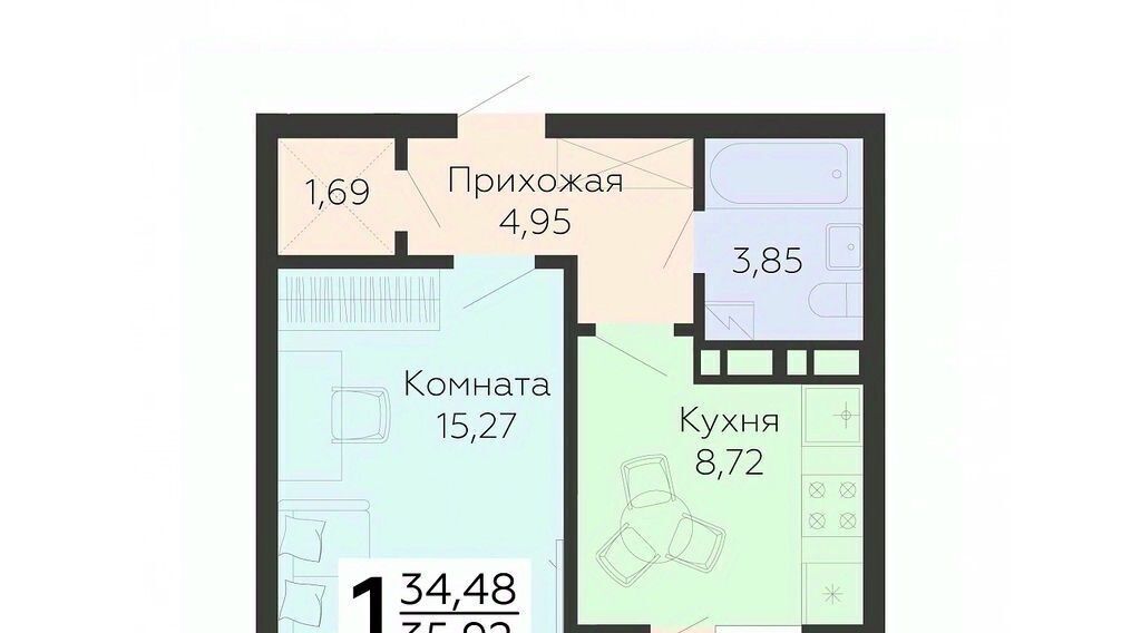 квартира г Воронеж р-н Коминтерновский ул 45 стрелковой дивизии 115 ЖК Квартал 45 фото 1