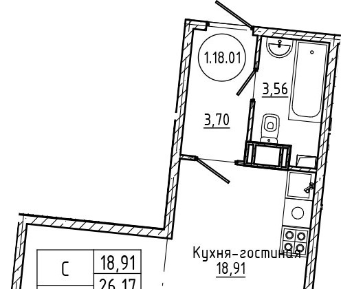 квартира р-н Всеволожский г Мурино ул Екатерининская 16/5 Девяткино, Западный м-н фото 2