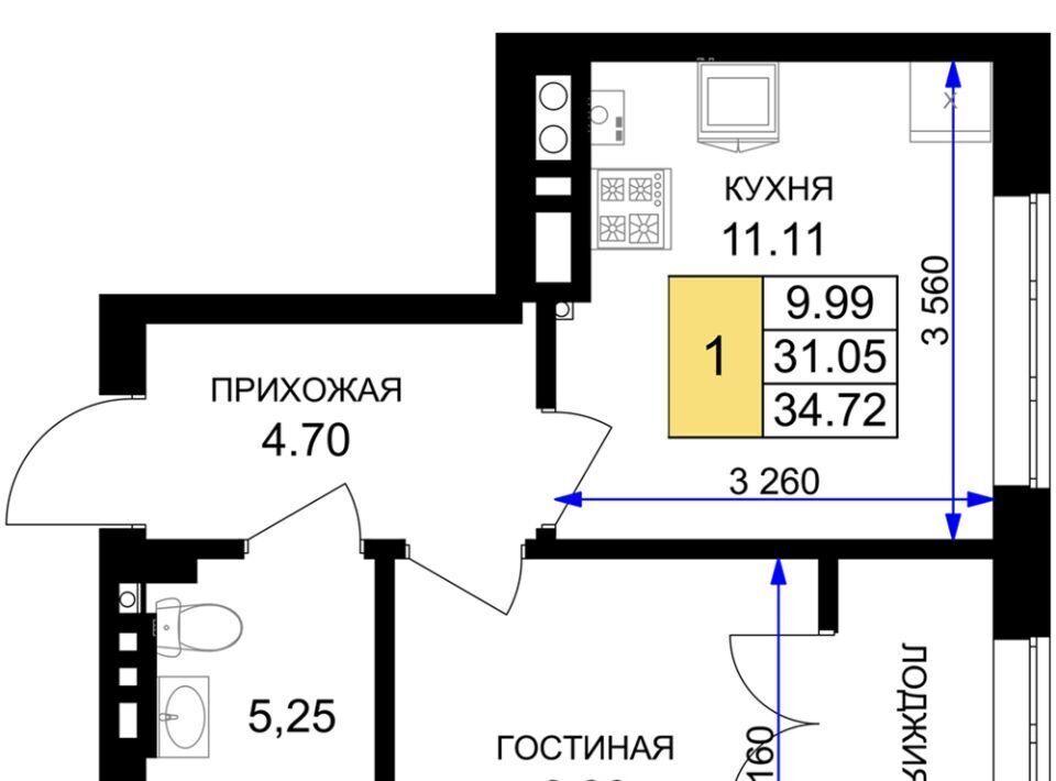 квартира р-н Гурьевский г Гурьевск ЖК «Включи» фото 1