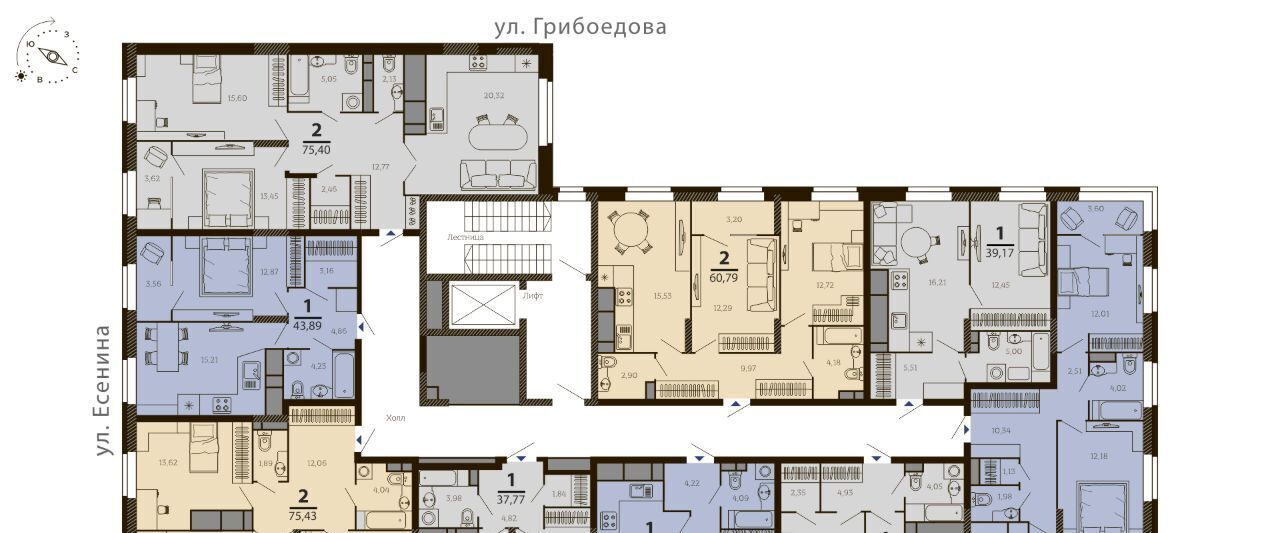 квартира г Рязань р-н Советский ул Есенина жилой дом «Татлин» фото 2