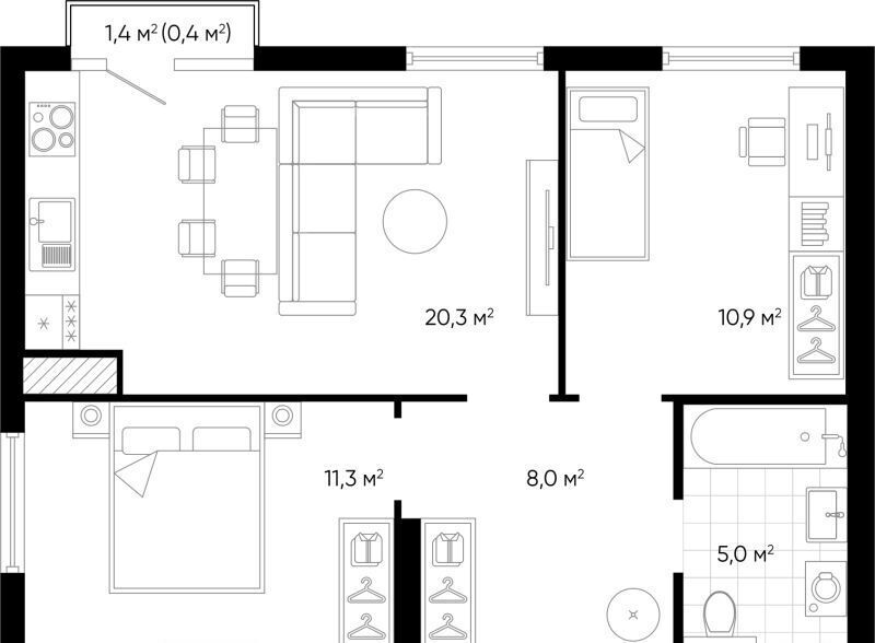 квартира г Екатеринбург Чкаловская Академический ЖК Амундсен 20-й кв-л фото 1