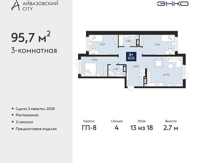 квартира г Тюмень ЖК Айвазовский фото 1