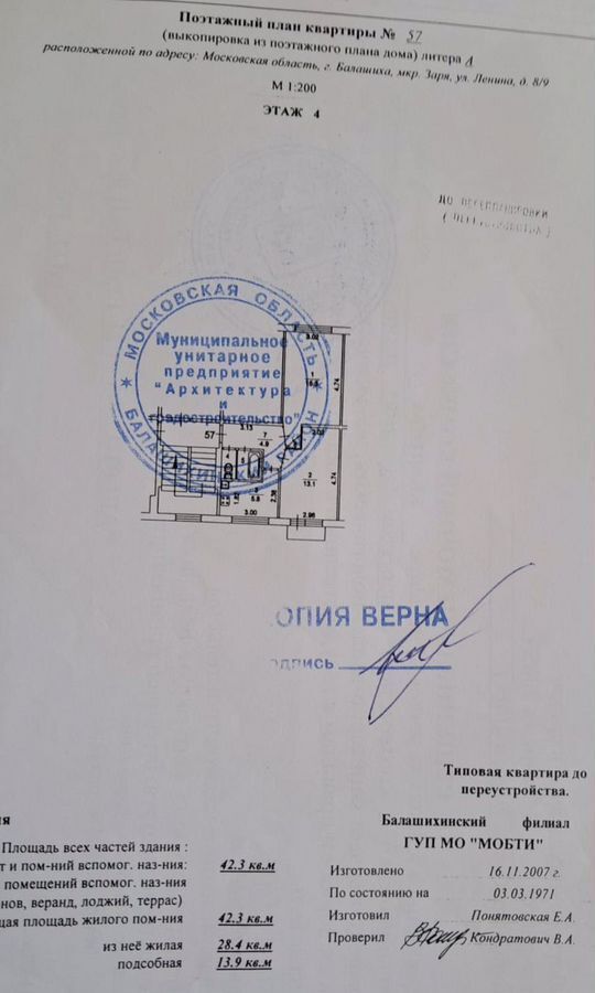 квартира г Балашиха мкр Заря ул Ленина 8/9 фото 1