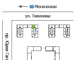 квартира г Санкт-Петербург метро Московская Гагаринское ул Типанова 22 ст 1 фото 1
