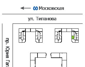 квартира г Санкт-Петербург метро Московская Гагаринское ул Типанова 22 ст 1 фото 3