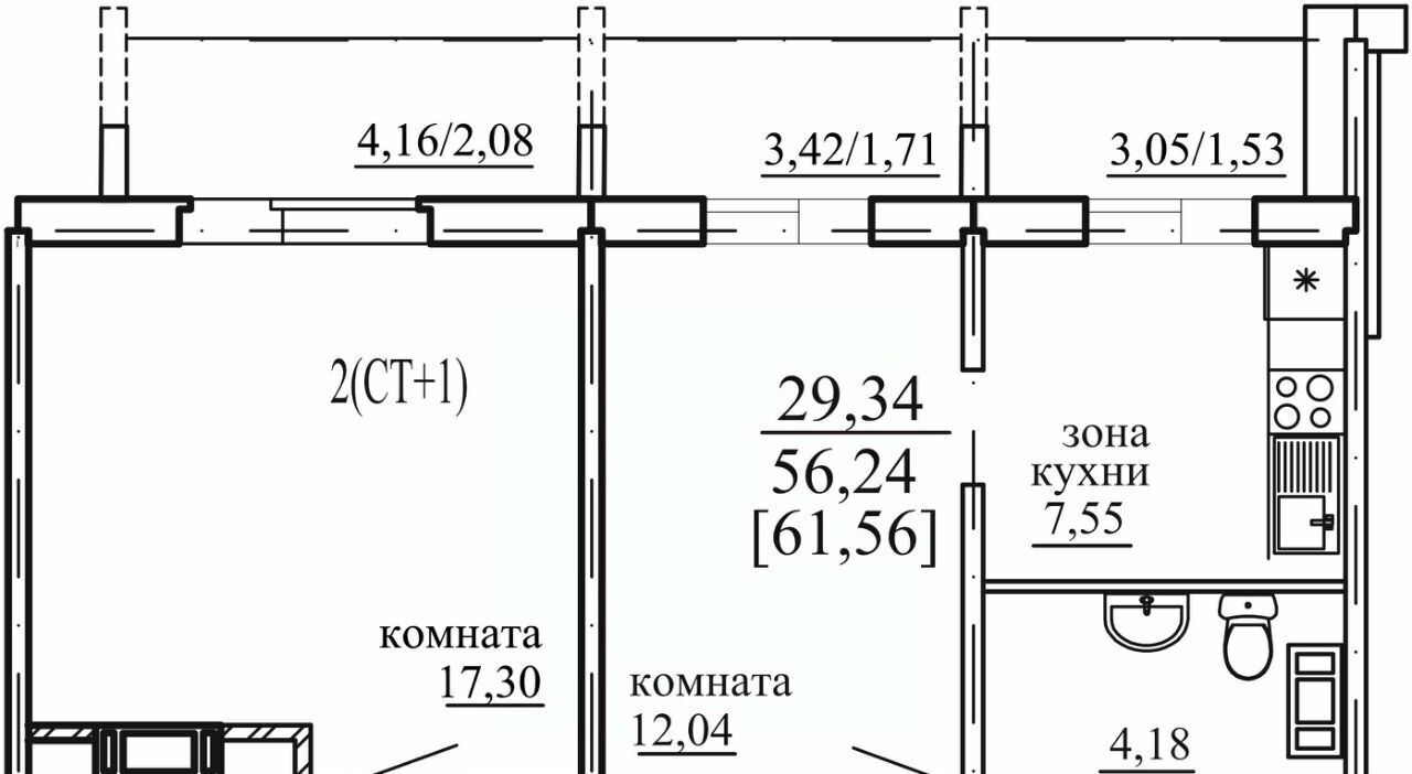 квартира г Челябинск р-н Курчатовский ул Маршала Чуйкова 28 фото 1