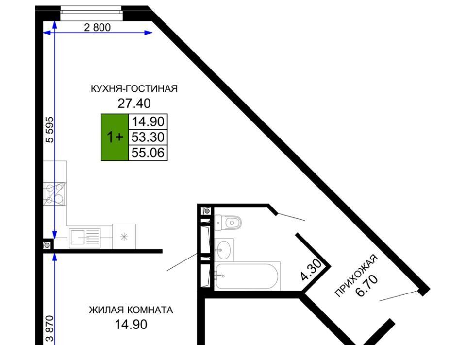 квартира г Краснодар р-н Прикубанский 2-я площадка ул Ветеранов 85к/5 ЖК «Сегодня» фото 1