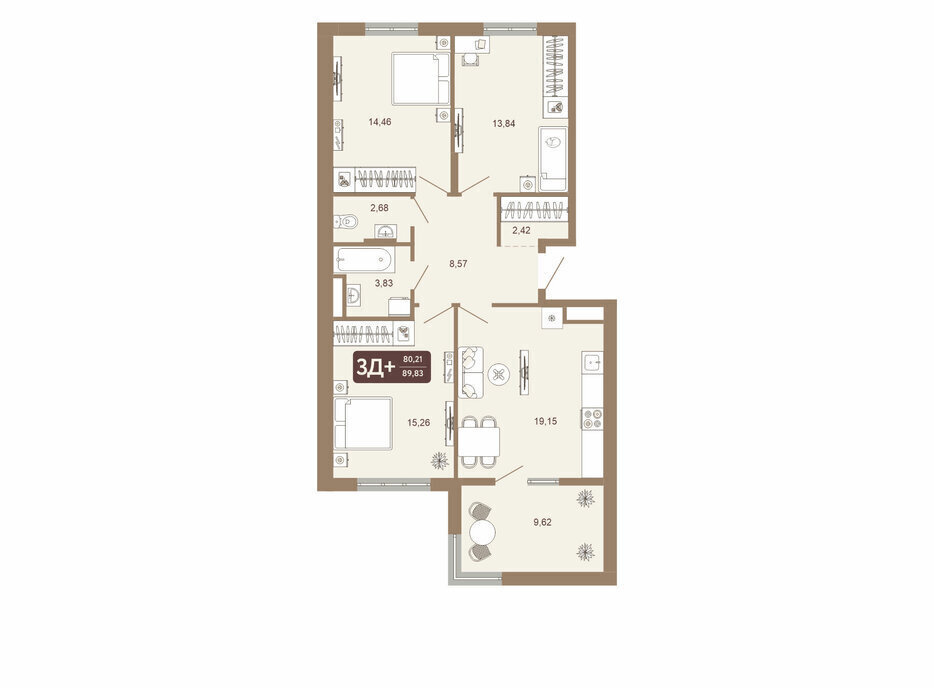 квартира г Тобольск 15-й микрорайон 25А фото 1