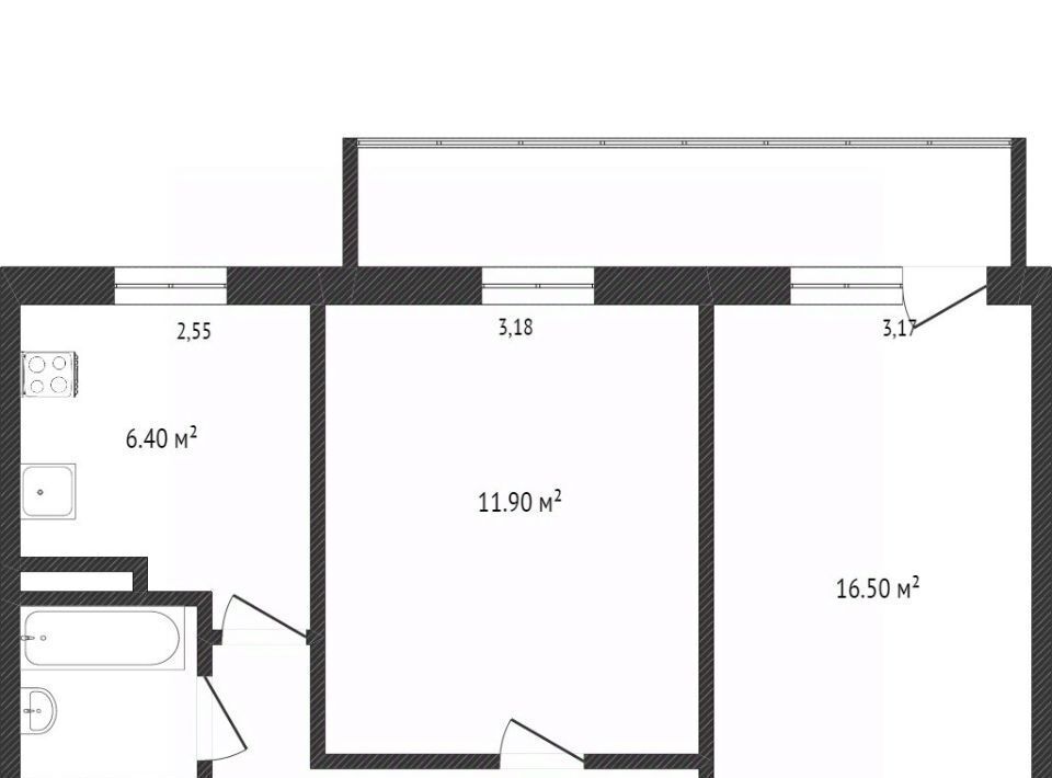 квартира г Белгород Западный ул 5 Августа 13б фото 2