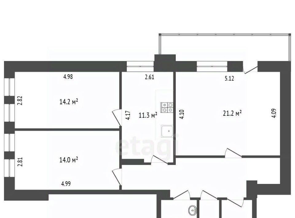 квартира г Белгород Западный ул Губкина 17б фото 2