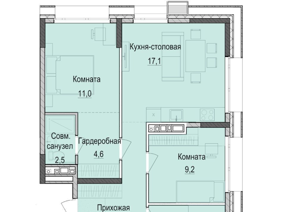 квартира г Казань Аметьево, Паркмаяк жилой комплекс фото 1
