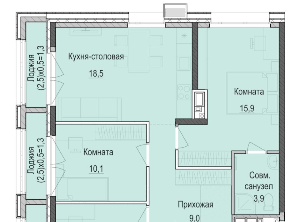 квартира г Казань Аметьево, Паркмаяк жилой комплекс фото 1