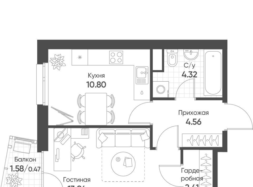 квартира г Казань р-н Ново-Савиновский Яшьлек ЖК Счастье в Казани фото 1