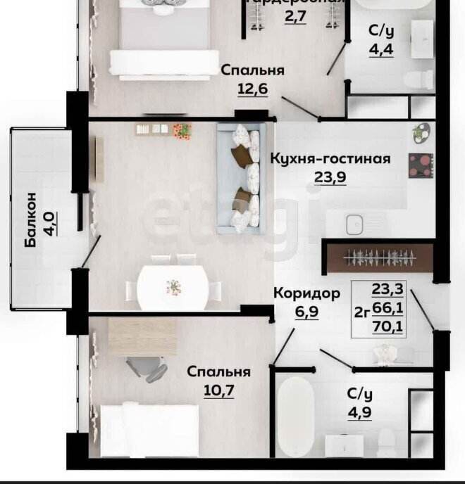 квартира г Тула ул Оборонная 102 фото 1